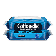 Cottonelle Fresh Care Flushable Cleansing Cloths, 3.73 x 5.5, White, 84/Pack (35970)