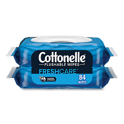 Cottonelle Fresh Care Flushable Cleansing Cloths, 3.73 x 5.5, White, 84/Pack, 8 Packs/Carton (35970CT)