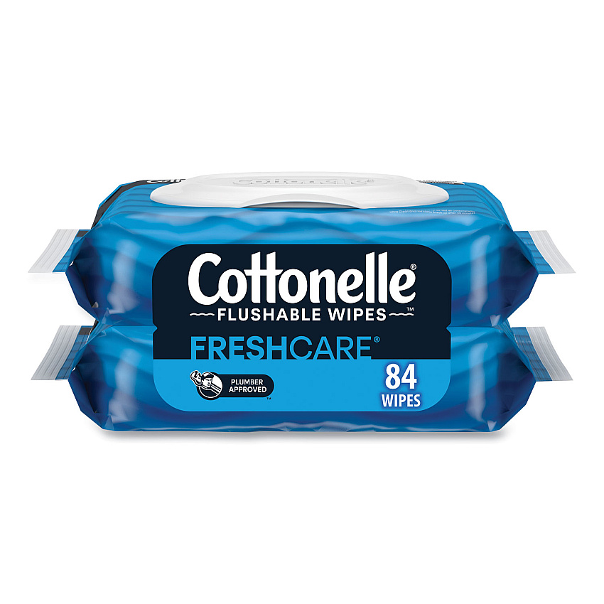 Cottonelle Fresh Care Flushable Cleansing Cloths, 3.73 x 5.5, White, 84/Pack (35970)