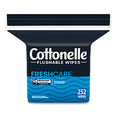 Cottonelle Flushable Wet Wipes, Zip Pack Refill, White, 5 x 7.25, 252/Pack (43541)