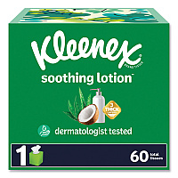Kleenex Lotion Facial Tissue, 3-Ply, White, 60 Sheets/Box, 27 Boxes/Carton (54271)