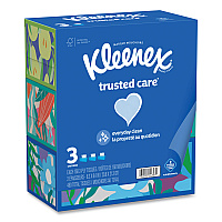 Kleenex Trusted Care Facial Tissue, 2-Ply, White, 160 Sheets/Box, 3 Boxes/Pack, 4 Packs/Carton (54303)