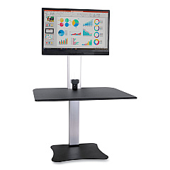 Victor High Rise Electric Standing Desk Workstation, Single Monitor, 28" x 23" x 20.25", Black/Aluminum (DC400)