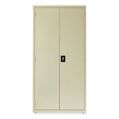 Alera Economy Assembled Storage Cabinets, 5 Shelves, 36" x 18" x 72", Putty (ALEHCM7218PY)
