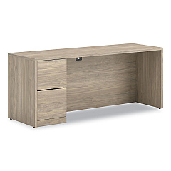 HON 10500 Series Full-Height Left Pedestal Credenza, 72" x 24" x 29.5", Kingswood Walnut (105904LLKI1)