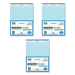 Roaring Spring Enviroshades Legal Notepads, 50 Blue 8.5 x 11.75 Sheets, 72 Notepads/Carton (74120CS)