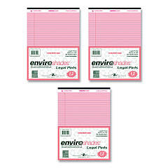 Roaring Spring Enviroshades Legal Notepads, 50 Pink 8.5 x 11.75 Sheets, 72 Notepads/Carton (74150CS)