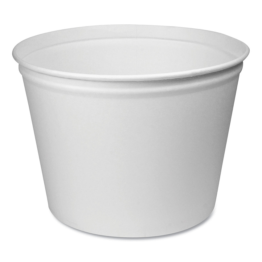 Dart Double Wrapped Paper Bucket, Unwaxed, 53 oz, White, 300/Carton (3T1U)