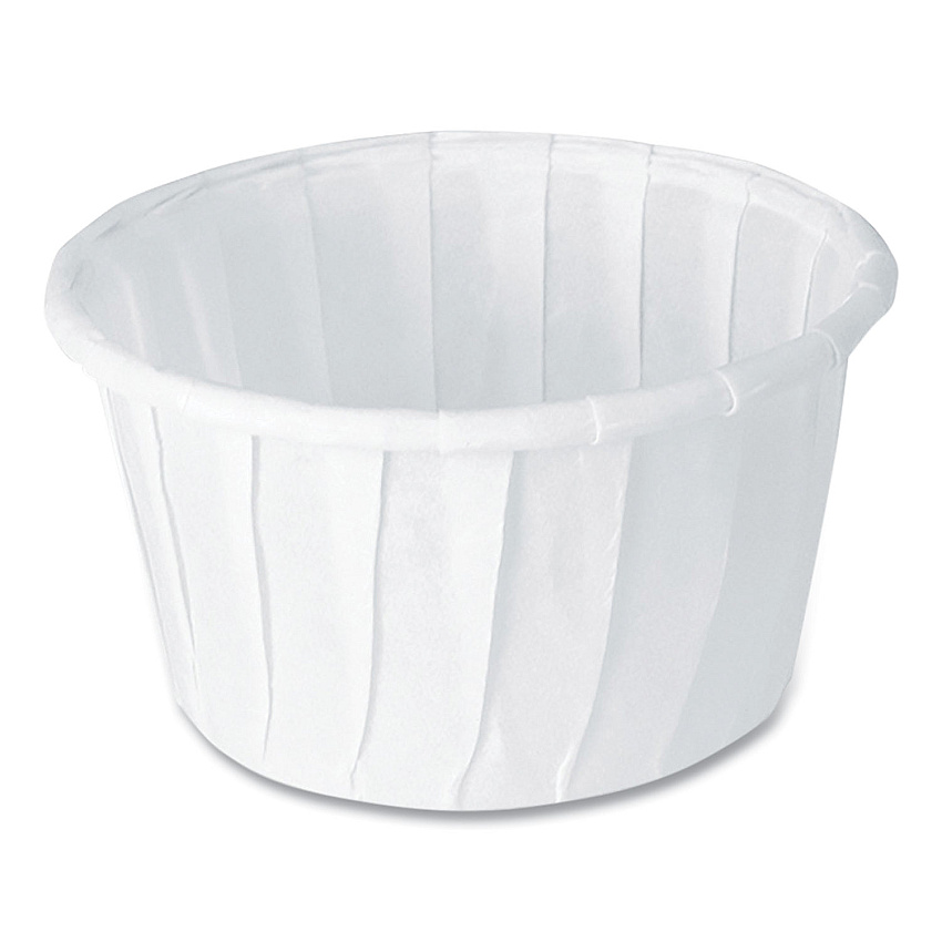 Dart Treated Paper Souffle Portion Cups, 1.25 oz, White, 250/Bag, 20 Bags/Carton (125U)