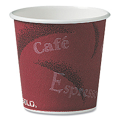 Dart Polycoated Hot Paper Cups, 4 oz, Bistro Design, 50/Pack, 20 Pack/Carton (374SI)