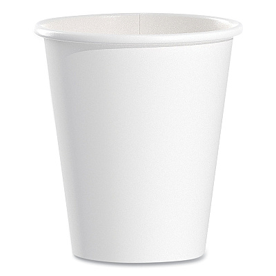 Dart Single-Sided Poly Paper Hot Cups, 6 oz, White, 50/Pack, 20 Packs/Carton (376W)