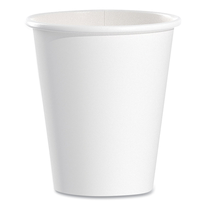 Dart Single-Sided Poly Paper Hot Cups, 6 oz, White, 50/Pack, 20 Packs/Carton (376W)
