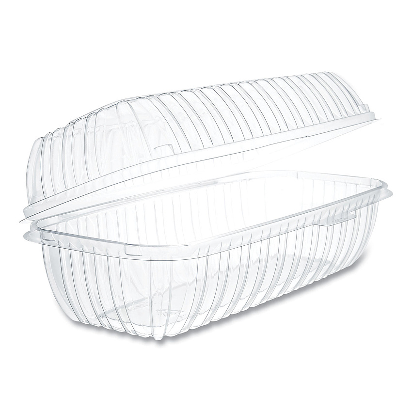 Dart Showtime Clear Hinged Containers, Hoagie Container, 29.9 oz, 5.1 x 9.9 x 3.5, Clear 100/Bag 2 Bags/Carton (C99HT1)