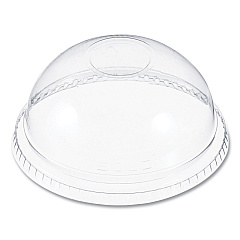 Dart Plastic Dome Lid, No-Hole, Fits 9 oz to 22 oz Cups, Clear, 100/Sleeve, 10 Sleeves/Carton (DNR662)