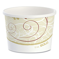 Dart Double Poly Paper Food Containers, 12 oz, 3.6" Diameter x 3.3"h, Symphony Design, 25/Pack, 20Pack/Crtn (HS4125SYM)