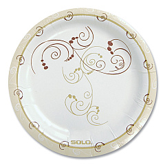 Dart Symphony Paper Dinnerware, Mediumweight Plate, 6" dia, Tan, 125/Pack, 8 Packs/Carton (MP6J8001CT)