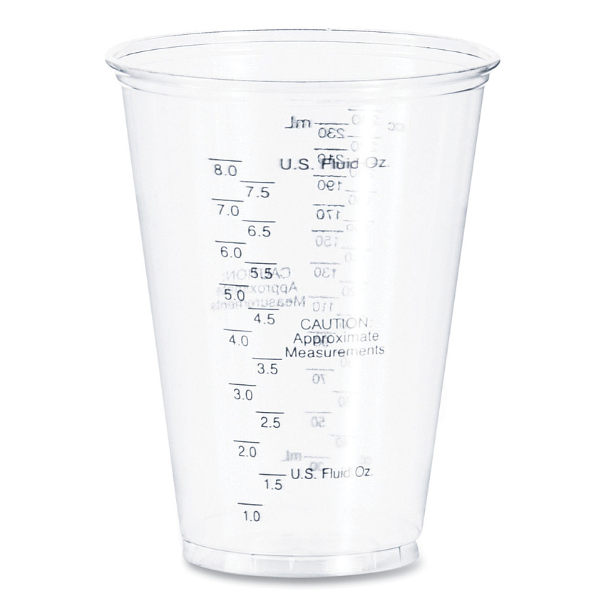 Dart Plastic Medical and Dental Cups, 10 oz, Clear, Graduated, 50/Bag, 20 Bags/Carton (TP10DGM)