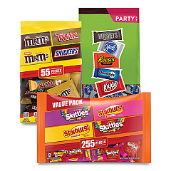 National Brand MARS, Hershey's and Wrigley's Fun Size Chocolate Variety, 168.81 oz Bag, 3/Carton (60000726)