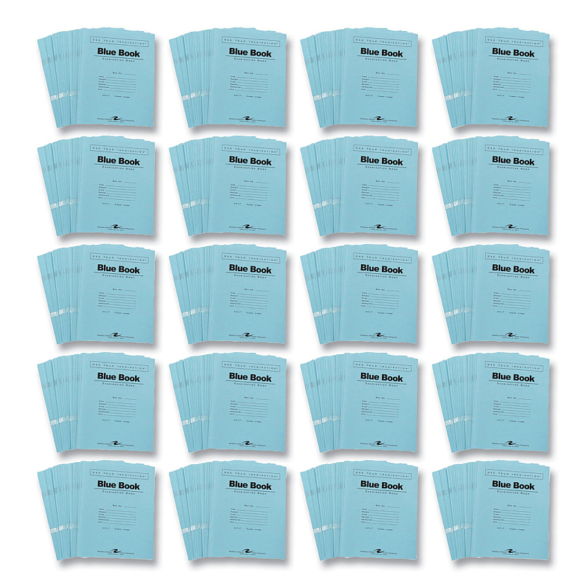 Roaring Spring Examination Blue Book, Wide/Legal Rule, Blue Cover, (6) 8.5 x 7 Sheets, 1,000/Carton (77511CS)