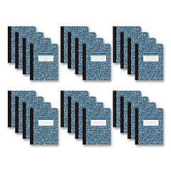 Roaring Spring Hardcover Marble Composition Book, Unruled, Blue Marble Cover, (100) 9.75 x 7.5 Sheets, 24/Carton (77261CS)