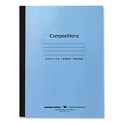 Roaring Spring Flexible Cover Composition Notebook, Wide/Legal Rule, Blue Cover, (48) 10.5 x 8 Sheets, 72/Carton (77501CS)