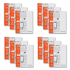 Roaring Spring Whitelines Notebook, Quadrille Rule, (5 sq/in), Gray/Orange Cover, (70) 11 x 8.5 Sheets, 12/Carton (17001CS)