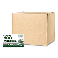 Roaring Spring Environotes Recycled Index Cards, Narrow Rule, 3 x 5 White, 100 Cards, 36/Carton (74824CS)