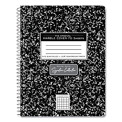 Roaring Spring Spring Signature Composition Book, Quad 5 sq/in Rule, Black Marble Cover, (70) 9.75 x 7.5 Sheets, 24/Carton (10113CS)