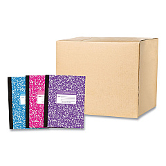 Roaring Spring Flexible Cover Marble Composition Book, Med/College Rule, Assorted Cover, (80) 10.25 x 7.88 Sheets, 48/Carton (77480CS)