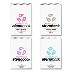 Roaring Spring EnviroShades Steno Pad, Gregg Rule, White Cover, 80 Assorted Color 6 x 9 Sheets, 24 Pads/Carton (12354CS)