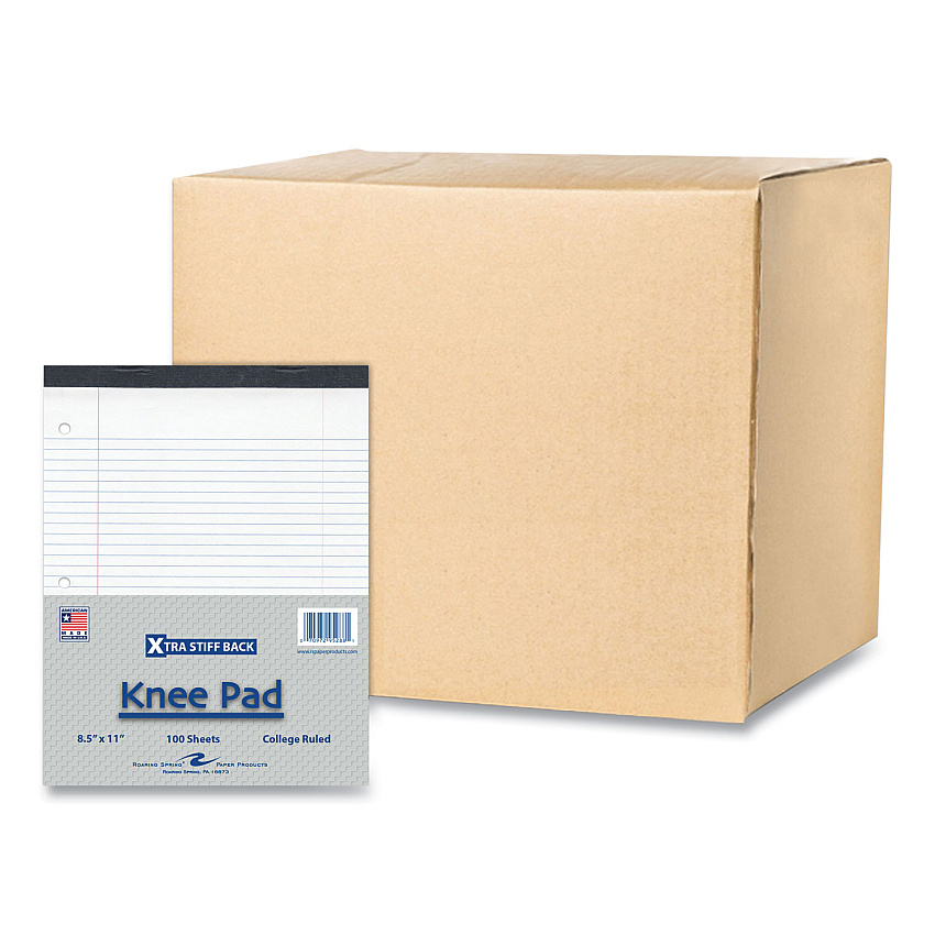 Roaring Spring Stiff-Back Pad, Medium/College Rule, 100 White 8.5 x 11 Sheets, 36/Carton (95288CS)