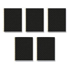 Roaring Spring MR M Fashion Notebook, 4-Subject, Medium/College Rule, Black Dots Cover, (120) 11 x 8.5 Sheets, 5/Carton (48293CS)