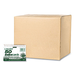 Roaring Spring Environotes Wirebound Recycled Index Cards, Narrow Rule, 3 x 5, White, 50 Cards, 24/Carton (28335CS)