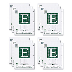Roaring Spring Engineer Pad, (1.25" Margin), Quad Rule (5 sq/in, 1 sq/in), 200 Light Green 8.5 x 11 Sheets/Pad, 12/Carton (95589CS)