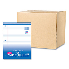 Roaring Spring Loose Leaf Paper, 8 x 10.5, 3-Hole Punched, Wide Rule, White, 150 Sheets/Pack, 24 Packs/Carton (20050CS)
