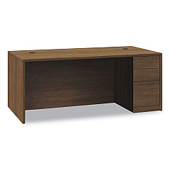 HON 10500 Series Single Full-Height Pedestal Desk, Right: Box/Box/File, 72" x 36" x 29.5", Pinnacle (105895RPINC)