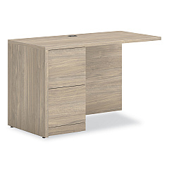 HON 10500 Series Return with Full-Height Pedestal, Left, 48" x 24" x 29.5", Kingswood Walnut (105906LLKI1)