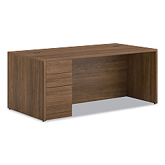 HON 10500 Series "L" Workstation Single Pedestal Desk with Full-Height Pedestal, 72" x 36" x 29.5", Pinnacle (105896LPINC)