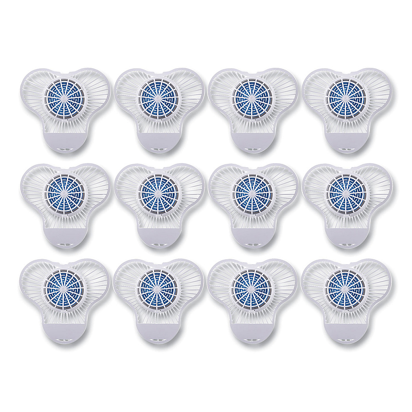Boardwalk Urinal Screen with Non-Para Cleaner Block, Green Apple Scent, 3.25 oz, Blue/White, 12/Box (BWKNUS)