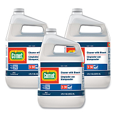 Comet Cleaner with Bleach, Liquid, One Gallon Bottle, 3/Carton (02291CT)