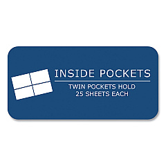 Roaring Spring Pocket Folder with 3 Fasteners, 0.5" Capacity, 11 x 8.5, Dark Blue, 25/Box, 10 Boxes/Carton (54121CS)