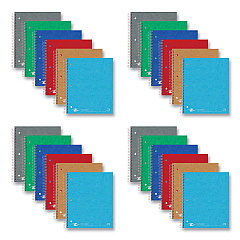 Roaring Spring Subject Wirebound Notebook, 3-Subject, Medium/College Rule, Assorted Cover, (120) 11 x 9 Sheets, 24/Carton (11384CS)