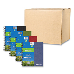 Roaring Spring Earthtones BioBased 3 Subject Notebook, Medium/College Rule, Randomly Assorted Covers, (120) 11 x 9 Sheets, 24/Carton (13365CS)