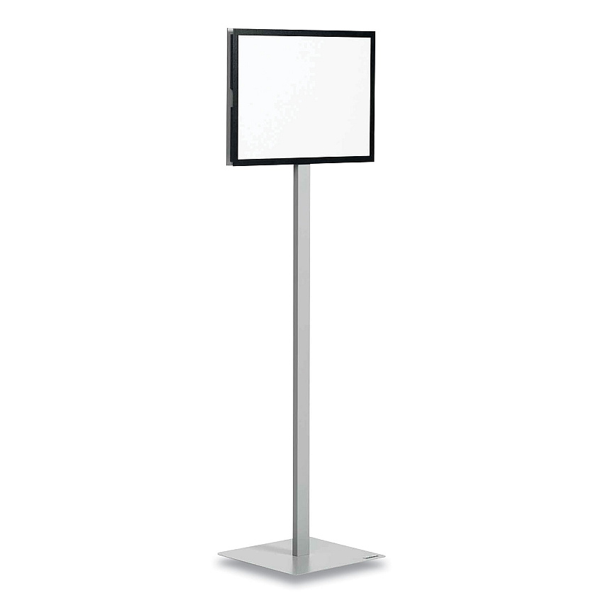 Durable Info Basic Floor Stand, 55.31" Tall, Black Stand, 11 x 17 Face (501157)