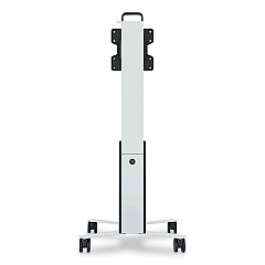 Durable Mobile TV Cart COWORKSATION, Engineered Wood, 3 Shelves, 40 lb Capacity, 22.5 x 22.6 x 50.89, White (370202)
