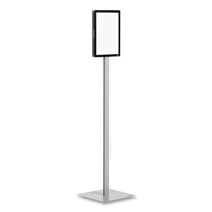 Durable Info Stand Basic Floor Stand, 51.57" Tall, Black Stand, 8.5 x 11 Face (501057)