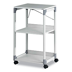 Durable 3-Tier Multimedia Trolley for Projectors, Metal, 3 Shelves, 20 x 17 x 34.75, Gray (370110)