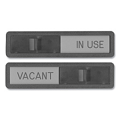 Headline Vacant/In Use Sign, In-Use; Vacant, 2.5 x 10.5, Black/Silver (1519)