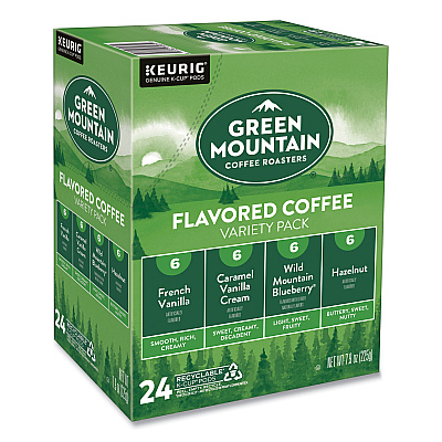 Keurig Flavored Variety Coffee K-Cups, Assorted Flavors, 0.38 oz K-Cup, 24/Box (9975)