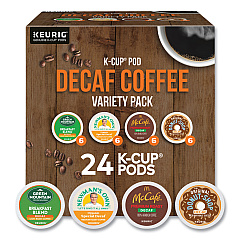 Keurig Decaf Variety Coffee K-Cups, Assorted Flavors, 0.38 oz K-Cup, 24/Box (9977)